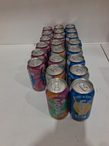 22PK COVE SODA ZERO SUGAR VARIETY PACK - 355ML EACH - LEMON SORBET, RAINBOW SHERBET, PINK SLUSHIE image 3