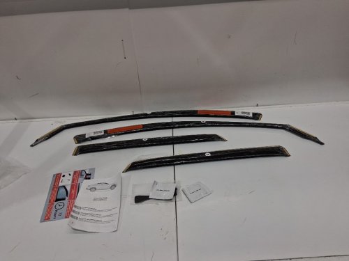 4pc CILM ART voron glass in-channel flexible side window deflectors - select ford f150 models - black image 3