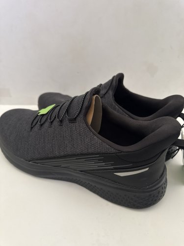 MEN'S ATHLETIC WORKS EZ ON WALKING SHOES - 12W - BLACK image 2