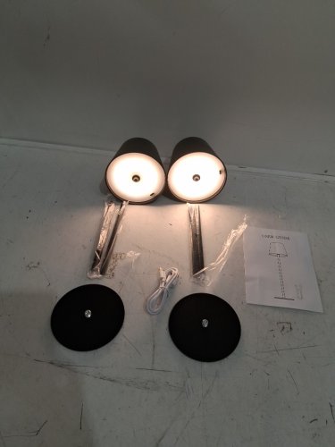 2pk cordless rechargeable LED table lamp - BLACK image 3