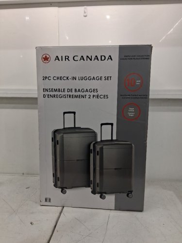 2pc air canada maple leaf check-in luggage set - 17" and 19" - grey (model: 1835025) image 2