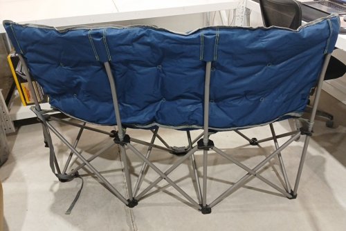 folding padded loveseat with cupholders and carry bag - 500lbs cap - blue image 5