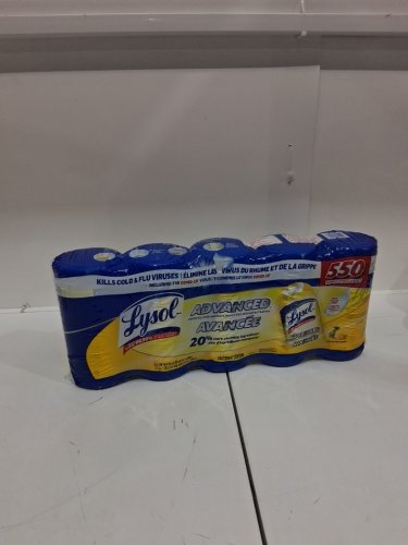 5pk lysol advanced disinfecting wipes - 550 wipes total - citrus scent (model: 1708072) image 2