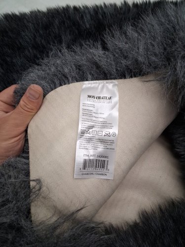Mon Chateau Faux Fur Quad area Rug - 3ft 7" x 5ft 10" - charcoal grey (Model: 2420081) image 4