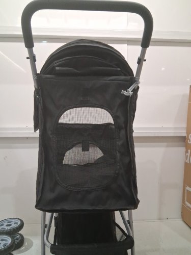 Vivo 4-Wheel Foldable Pet Stroller Carrier -Up To 30LB -Black (Model: ‎STROLR-V001K) image 7