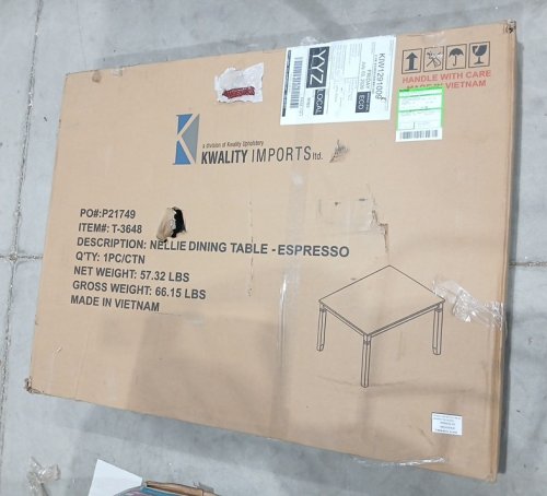 Kwality Imports Nellie Dining Table - 36" x 48" - Espresso Brown (Model: T-3648) image 2