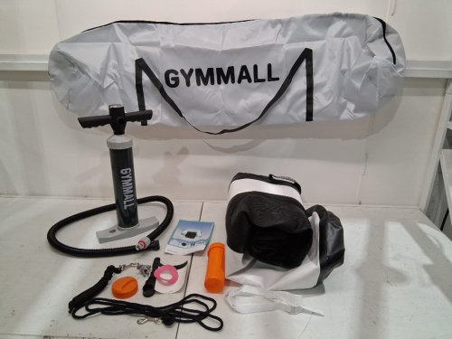 gymmall inflatable floating pet ramp-nonslip-durable-48"L x 40"W-black/white/brown (model: ramp-120*100-Black) image 3