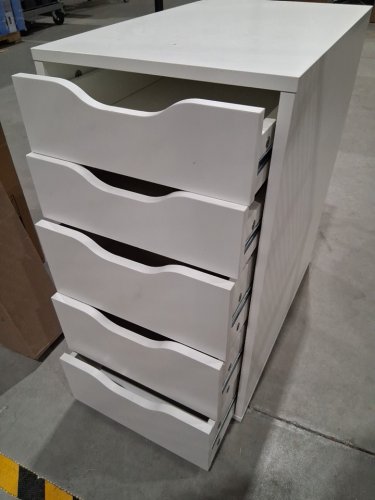 5-Drawer WOODEN Storage Cabinet- 23"X 14.5"X 27.5" - WHITE image 3