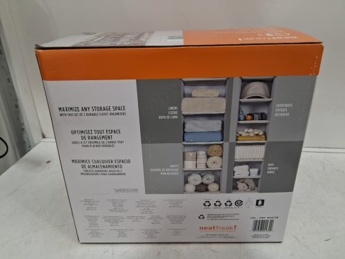 2PC Neatfreak Hanging Closet OrganizerS - 6 SHELF / 10 SHELF - GREY (MODEL: 1832728) image 3