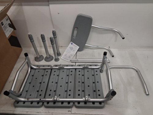 MEDLINE GUARDIAN TRANSFER BENCH WITH BACK & MICROBAN ANTIMICROBIAL TREATMENT - GREY (MODEL: G3-100KBX1) image 4
