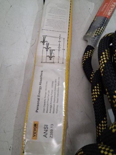 Vertical Lifeline Assembly Fall Protection Rope with 30 KN Breaking Tension -  .55'' x 25FT - BLACK/YELLOW (MODEL:ROPE-S-100) image 4