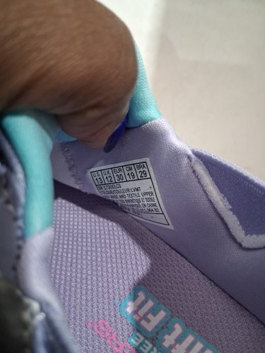 GIRLS SKECHERS SNEAKERS - SIZE 13 - LAVENDER, TEAL, PINK AND WHITE (STYLE: 2001659) image 4