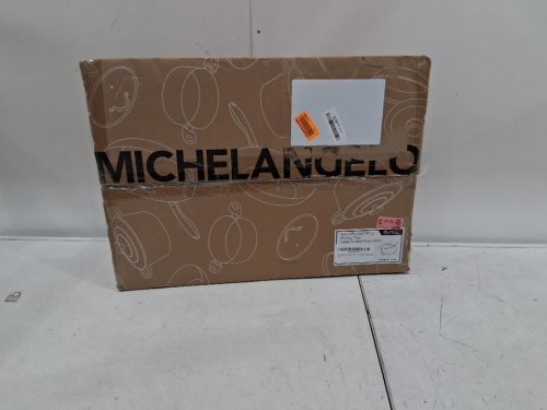 Michelangelo Large Nonstick Induction Compatible Ceramic Skillet with Lid - 14" - Orange / Silver (Model: A800175) image 2