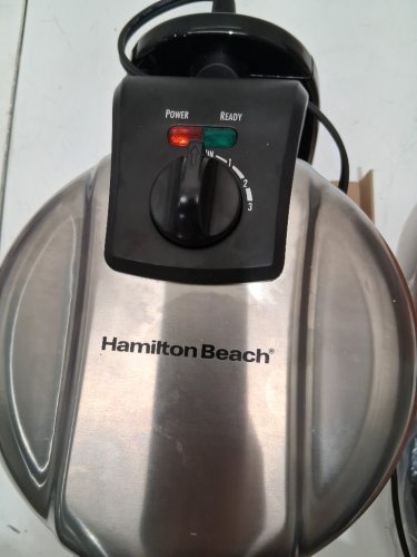 hamilton beach durathon removable grid belgian waffle maker - black (model: 26031g) image 4
