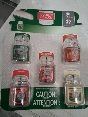 5PK Yankee Candle Car Air Freshener - Balsam/cinnamon/pumpkin/Macintosh/cookie image 2