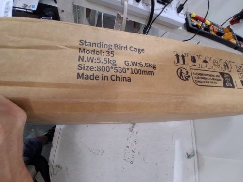WROUGHT IRON STANDING FLAT TOP BIRD CAGE 36.6" X 22.8" X 59.5"  (MODEL: 35) image 5