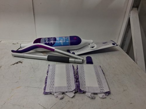 SWIFFER POWERMOP MULTI-SURFACE MOP KIT WITH 2 MOPPING PAD REFILLS, 1 FLOOR CLEANING SOLUTION WITH FRESH SCENT AND 2 BATTERIES - PURPLE AND WHITE image 3