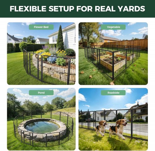 FXW 16 Panel No-Dig Garden dog Fence with gates - 32" - Black (Model: 121-3216-BK-1RH) image 2