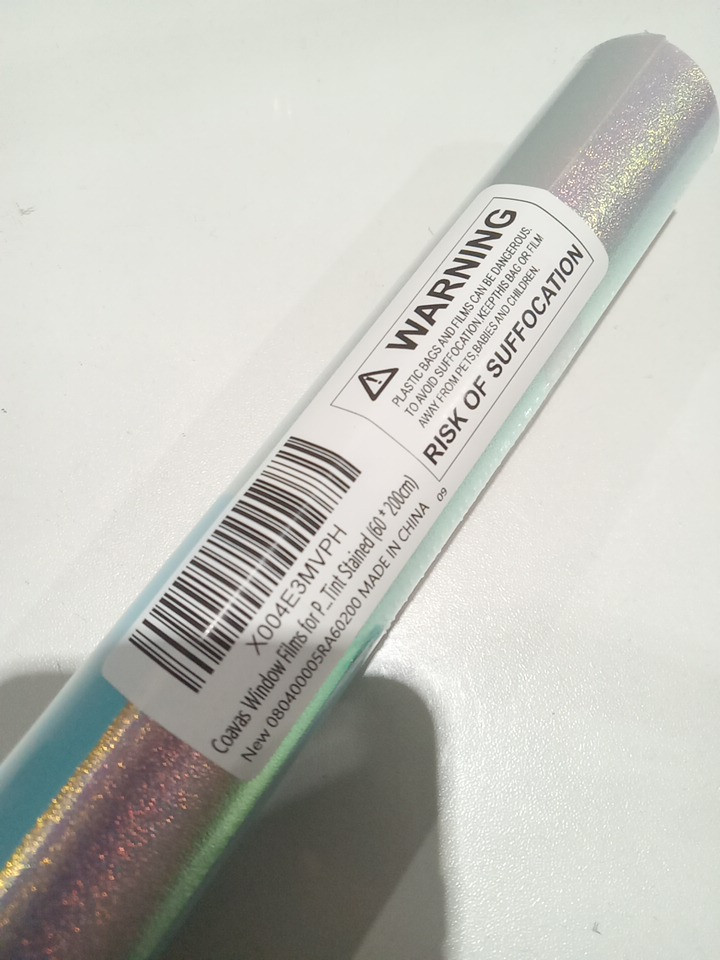 Coavas tinted non adhesive uv protection window films for privacy - 23.6" x 78.7" - glitter/rainbow multicolor image 4