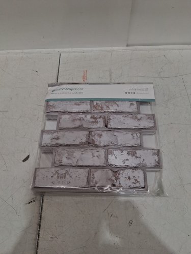 10PK Commomy 3D eel and Stick Brick Wall Panel Backsplash - 11.8" - brick/white image 4