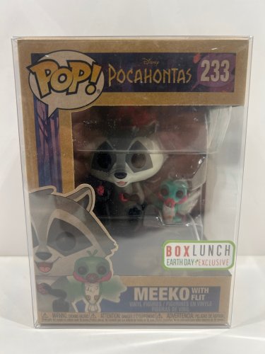Funko pop! **box lunch earth day exclusive** Disney Pocahontas - meeko with flit vinyl figure (#233) **plastic protector cover** image 2
