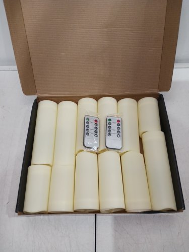 12pk INDOOR/OUTDOOR FLAMELESS CANDLES SET - 5"/6" - IVORY (MODEL: RTY1023) image 3