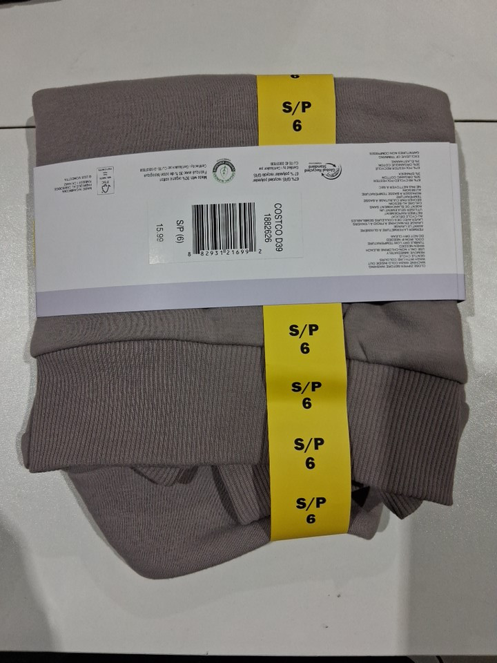 Girl's Mondetta 1/4 Zip ORGANIC COTTON Fleece Top - Small (6) - ZINC BEIGE - (Style: 1882626) image 3