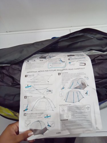 core equipment 6 person lighted dome tent - 120" x 108" x 72" - grey/blue (model: 1819505) image 3