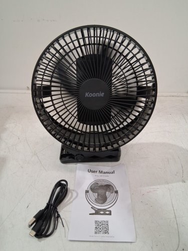 Koonie 10000mAh Rechargeable Portable Fan - 10w 8.5"x10x3" - Black image 3