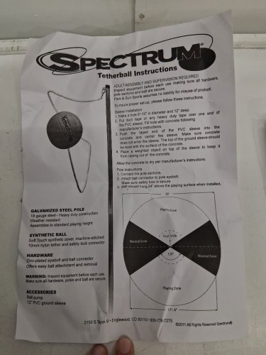 park and sun sports outdoor tetherball set - 10FT 6" - galvanized steel/yellow - (model: 94500) image 3