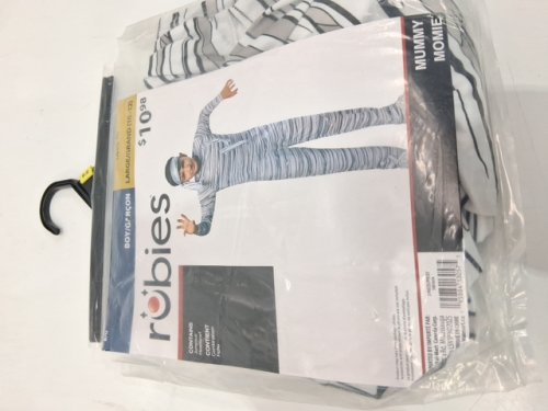 2PC BOYS RUBIES MUMMY COSTUME - LARGE (10/12) - WHITE / BLACK (ITEM: 1001654) image 2