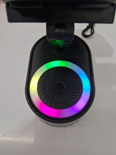 aklcr 5-in-1 induction audio wireless phone charge - 3000mah - black/led (Model : a016) image 3