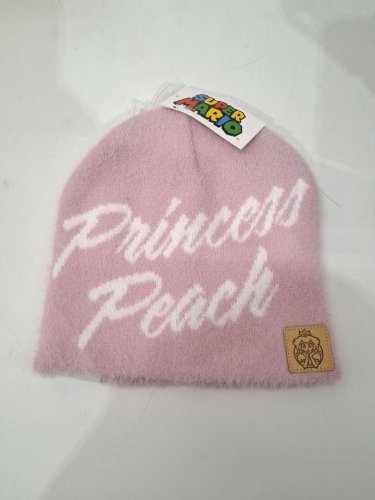 BIOWORLD NINTENDO Princess Peach Fuzzy Beanie Toque Hat - PINK/WHITE image 2
