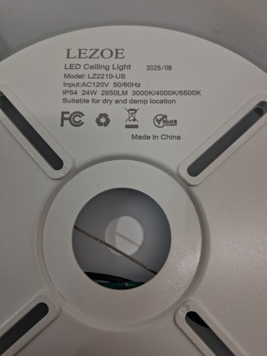 motion sensor led wired ceiling light - 12" - 3000/4000/6500K - white (model: lz2210) image 3