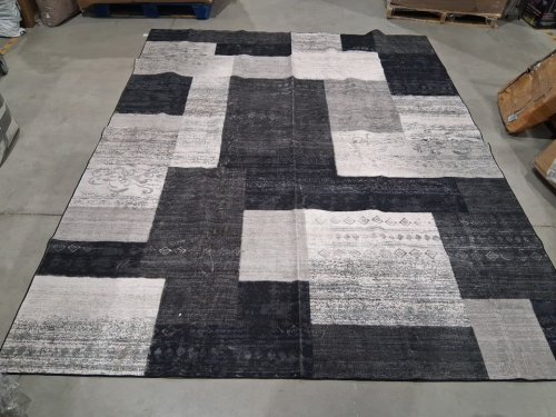 Modern Geometric Patchwork Indoor Area Rug for Living Room - 8FT X 10FT - Charcoal image 3