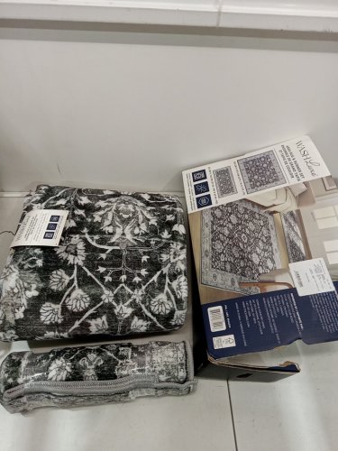 2pc washluxe area rug & runner set  - 5ft x 7ft & 2ft x 5ft - GREY image 2