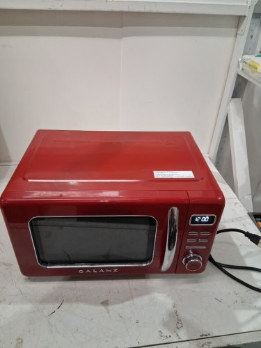 GALANZ RETRO STYLE COUNTERTOP MICROWAVE OVEN - 0.9CU.FT. - RED - (MODEL:GLCMKZ09RDR09) image 2