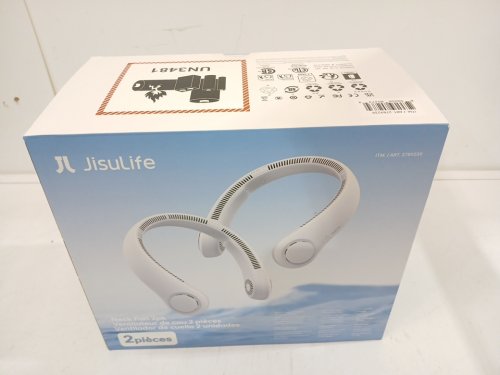 2PK Jisulife LIFE4 5-Speed portable neck fan - OSFM - light grey/White (model: fa14-s) image 2