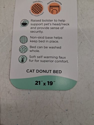 best friends by sheri oval cat donut bed - 21"x19" - pink image 2