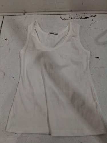 women's natali bolgar ribbed tank top - medium - white image 2