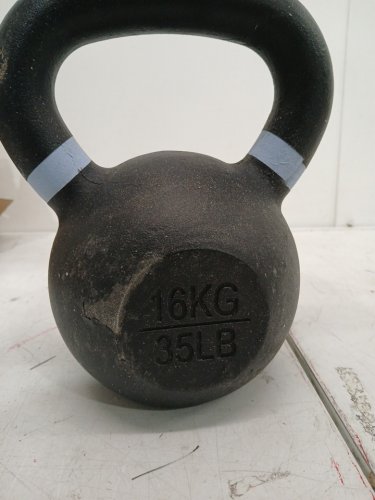 yes4all Powder Coated Cast Iron Kettlebell - 35LBS - LIGHTBLUE /BLACK (MODEL: ‎QCG3) image 5