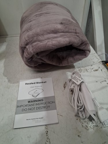 Heated Electric Blanket Size Warm Fleece with 4 Heat Settings & Auto Shut Off Protection- TWIN - PURPLE(model: WDJ-EBA-BL-tf) image 2