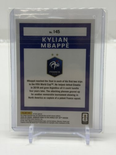 2025-26 PANIN PRIZM DONRUSS OPTIC FIFA KYLIAN MBAPPE FRANCE SILVER REFRACTOR CARD image 2