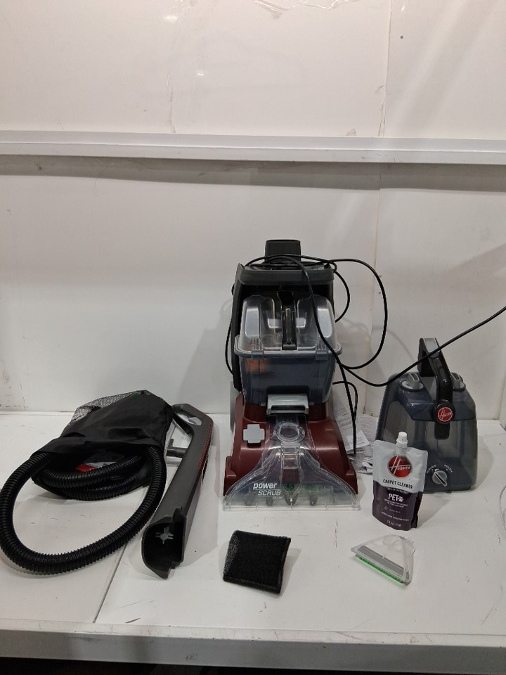 Hoover PowerScrub Deluxe Upright Carpet Cleaner with Spin Scrub, Multi‑Directional Brushes, Dual‑Tank System, Heat Force Rapid‑Dry, and Automatic Detergent Mixing - 20FT Cord - red/black (MODEL: FH50150VCD) image 3