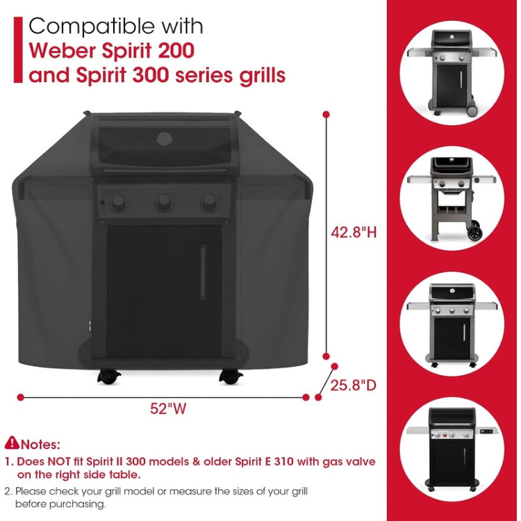 Unicook Heavy Duty Waterproof BBQ Grill Cover - 52" - black (Model: DFX) image 2