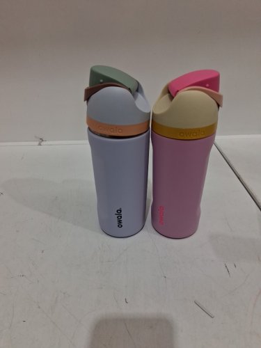 2pk Owala FreeSip Stainless Steel Water Bottles with straws - 16oz - blue/green (model: 2856617) image 3