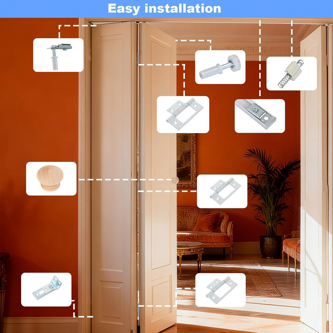 Diegimr Bifold Folding Closet Door Repair Kit and Hardware - 24" Track Hinges - (Model: I15249) image 2