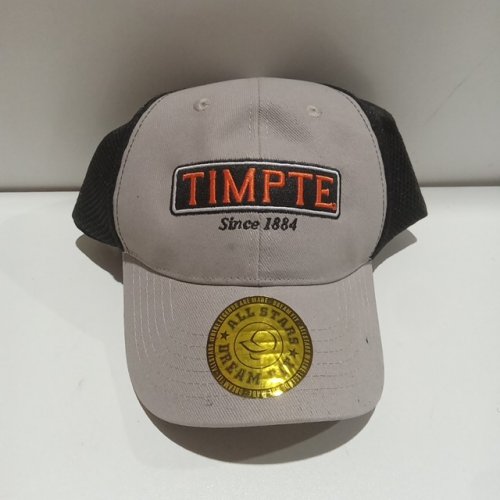*custom* All Star Dream Fit full back trucker hat with "TIMPTE" Logo - Large/extra large - grey black image 2