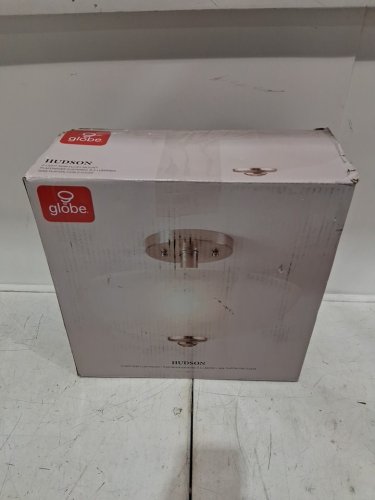 Globe Electric Hudson 2-Light Semi-Flush Mount Ceiling Light - 8.25" x 13" - Brushed Nickel, Chrome Accents - (Model: 63357) image 2