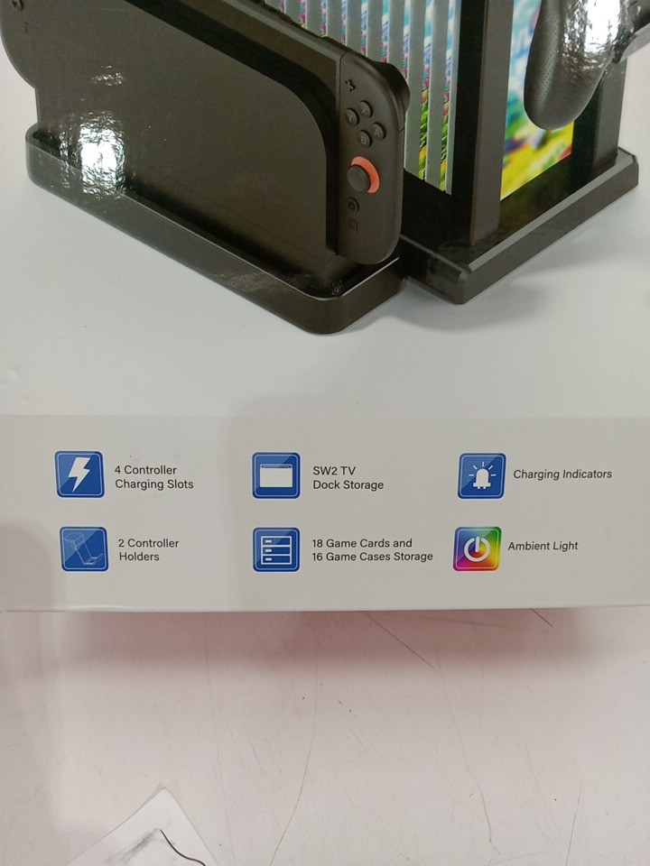RGB Organizer Station with 4 Controller Charging Dock FOR Switch 2  - BLACK image 5